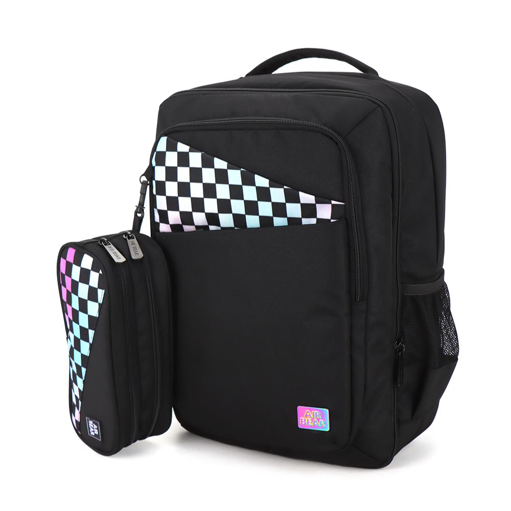 תיק גב מתרחב וקלמר דו תאי Urban Check מבית Air Bear
