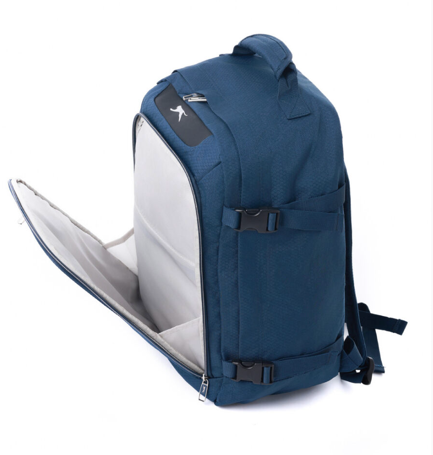 תיק עליה למטוס מתאים לחברות לואו קוסט מבית SLAZENGER דגם Clite Cabin מבט מהצד פתוח