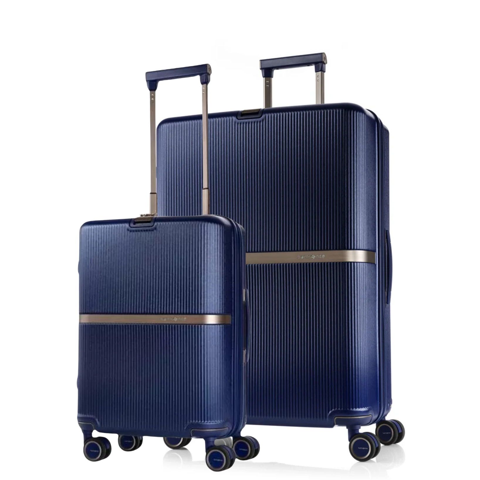 סט מזוודות קשיחות איכותיות גדולה "28 וטרולי עליה למטוס "20 Samsonite דגם Minter Spinner