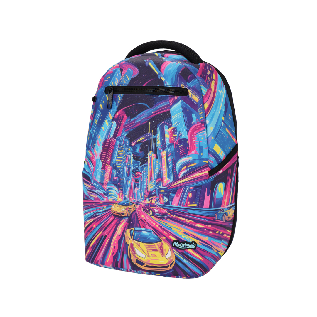 תיק גב בית ספר גרפיטי מודפס מסדרת hype Collection מבית המותג MARSHMELO דגם Graffiti Race