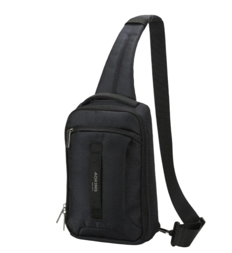 תיק צד אוכף שחור פונקציונלי לגבר AOKING