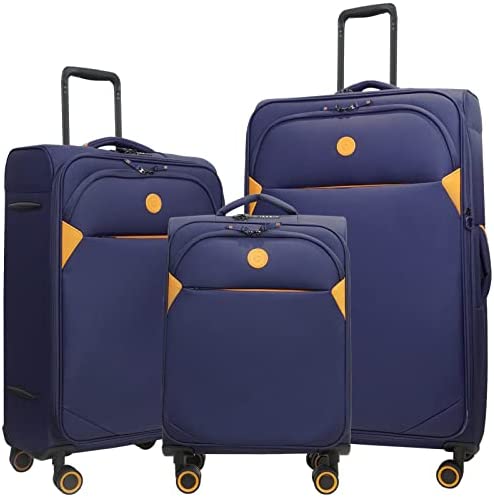 סט 3 מזוודות בד סופר-לייט קלות במיוחד דגם Cambridge מבית היוקרה Verage אנגליה נייבי