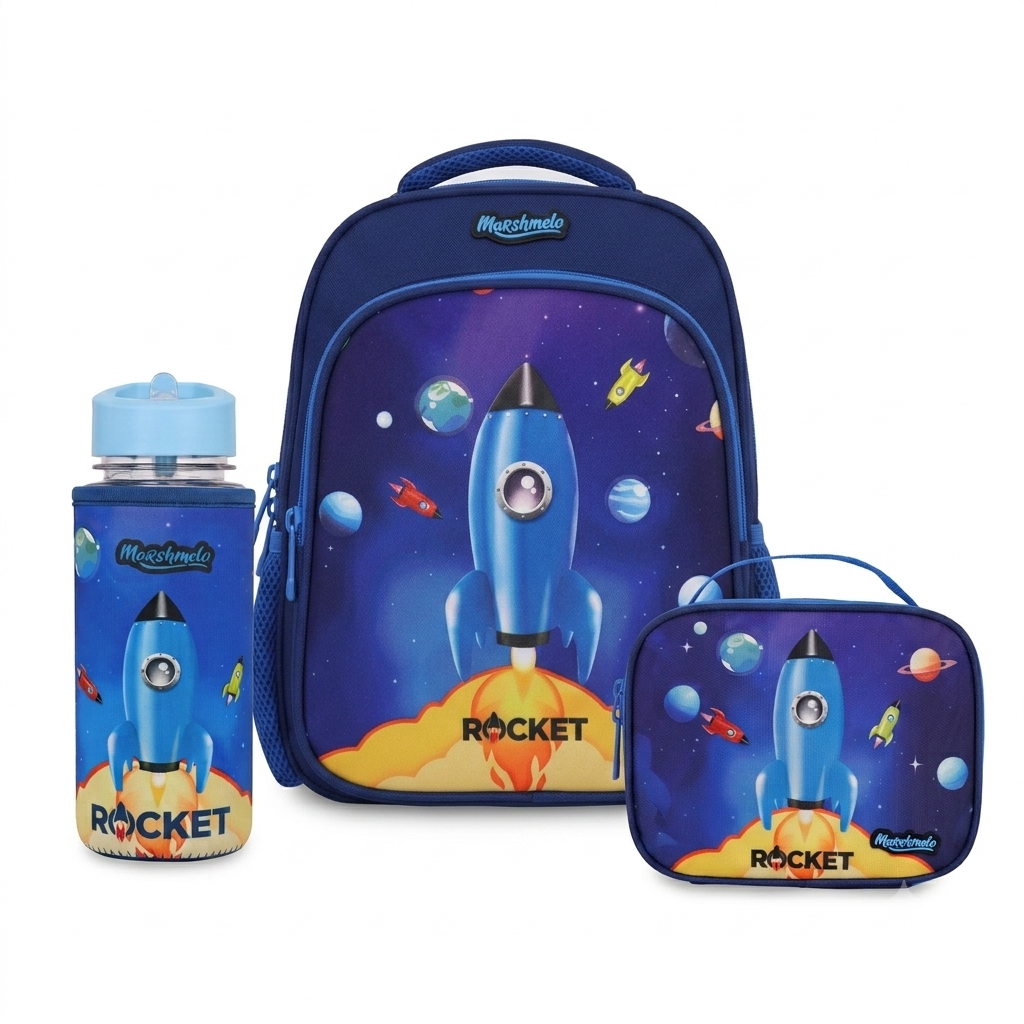 סט תיק גן 5 ב 1 דגם חללית מסדרת Space Adventure מבית Marshmelo