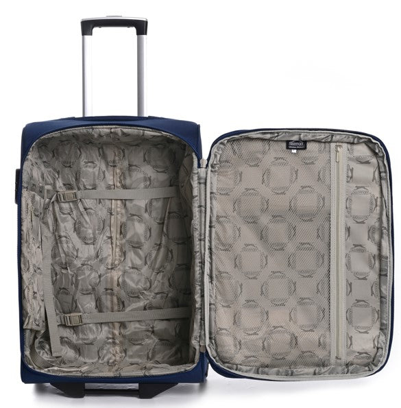 מזוודה בד 2 גלגלים 32" גדולה במיוחד XXL דגם LINCOLN JUMBO 747 מבית היוקרה Slazenger פתוחה