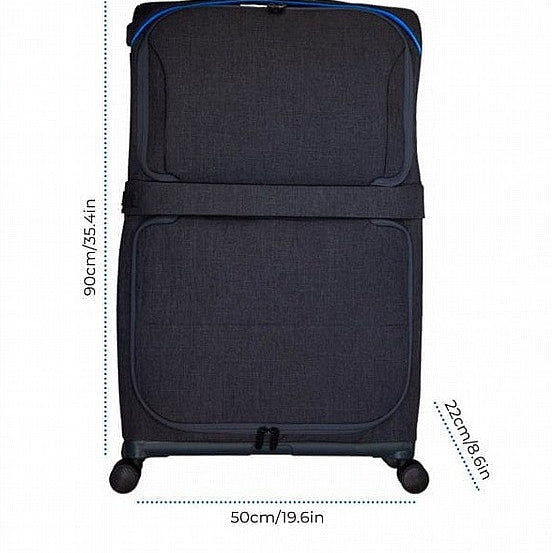 מזוודת טרולי מודולרית מהפכנית פטנט עולמי רשום 2 ב-1 – מזוודה קטנה שהופכת לגדולה Rollux Fugu - מידות