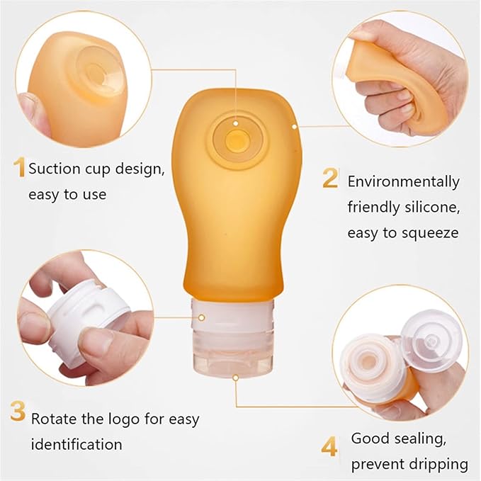 זוג בקבוקי סיליקון לטיולים מבית המותג VERAGE