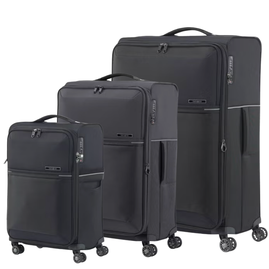 סט שלישיית מזוודות בד פרמיום קלות במיוחד דגם73 H SPINNER מבית המותג העולמי samsonite