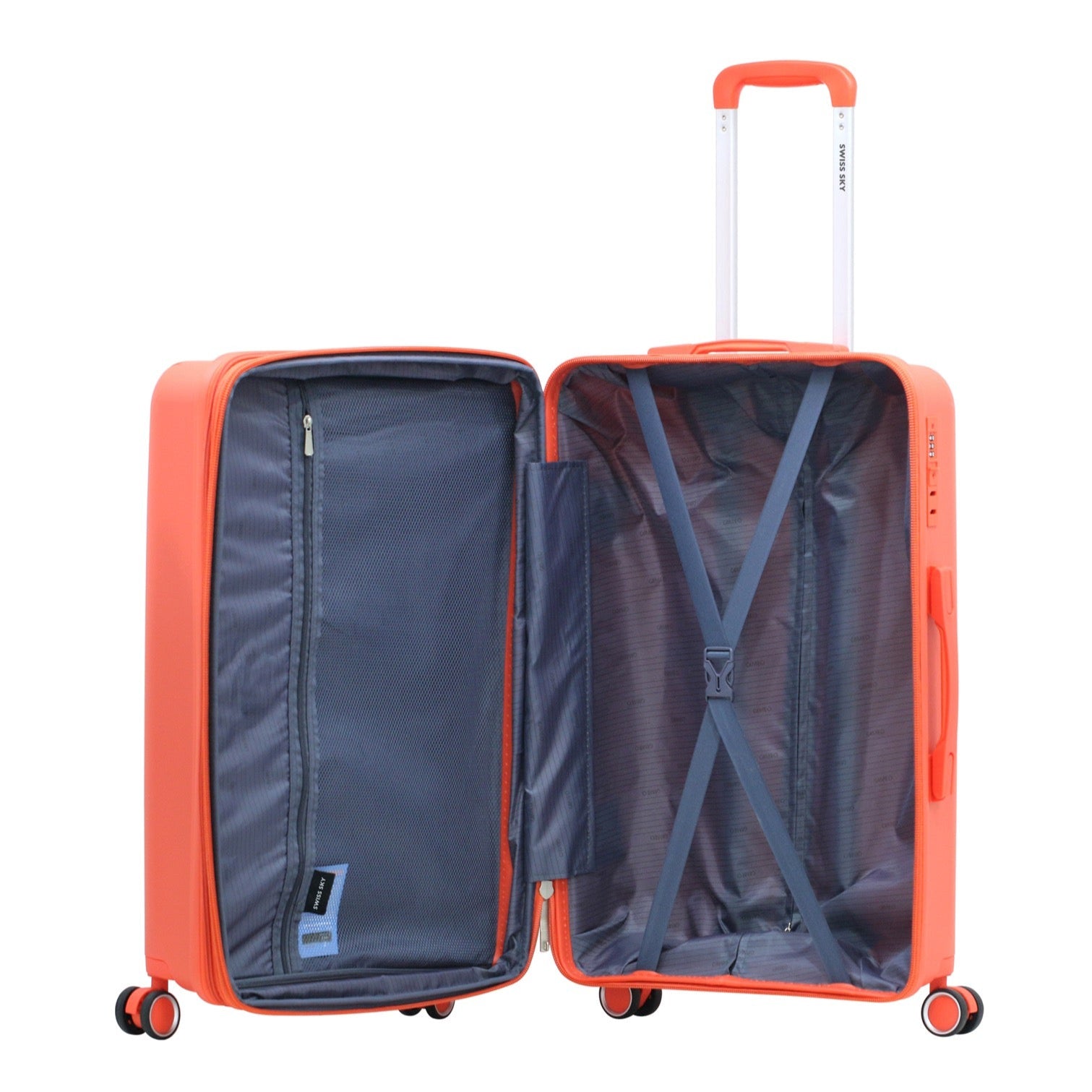 SWISS SKY סט 3 מזוודות קשיחות בלתי שבירות דגם VOYAGER מבית המותג היוקרתי