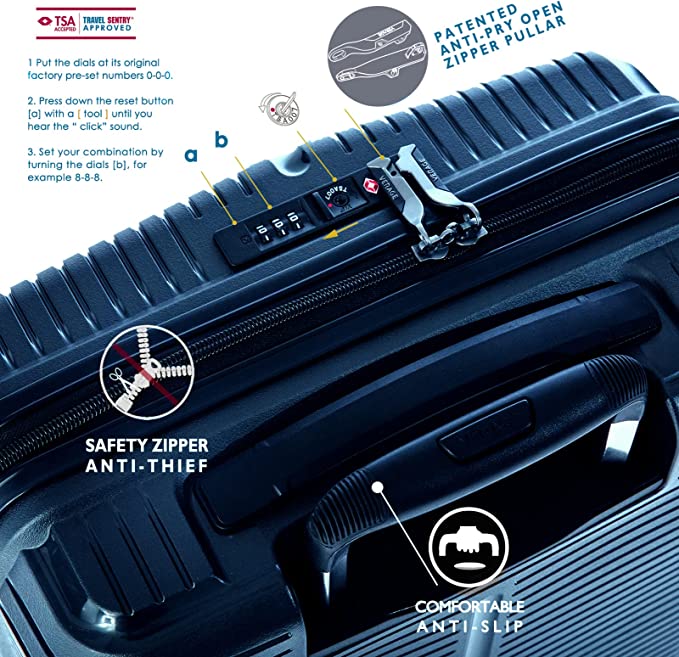 מזוודת פרימיום גדולה 28" קשיחה מהסדרה עטורת הפרסים מבית VERAGE דגם ROME