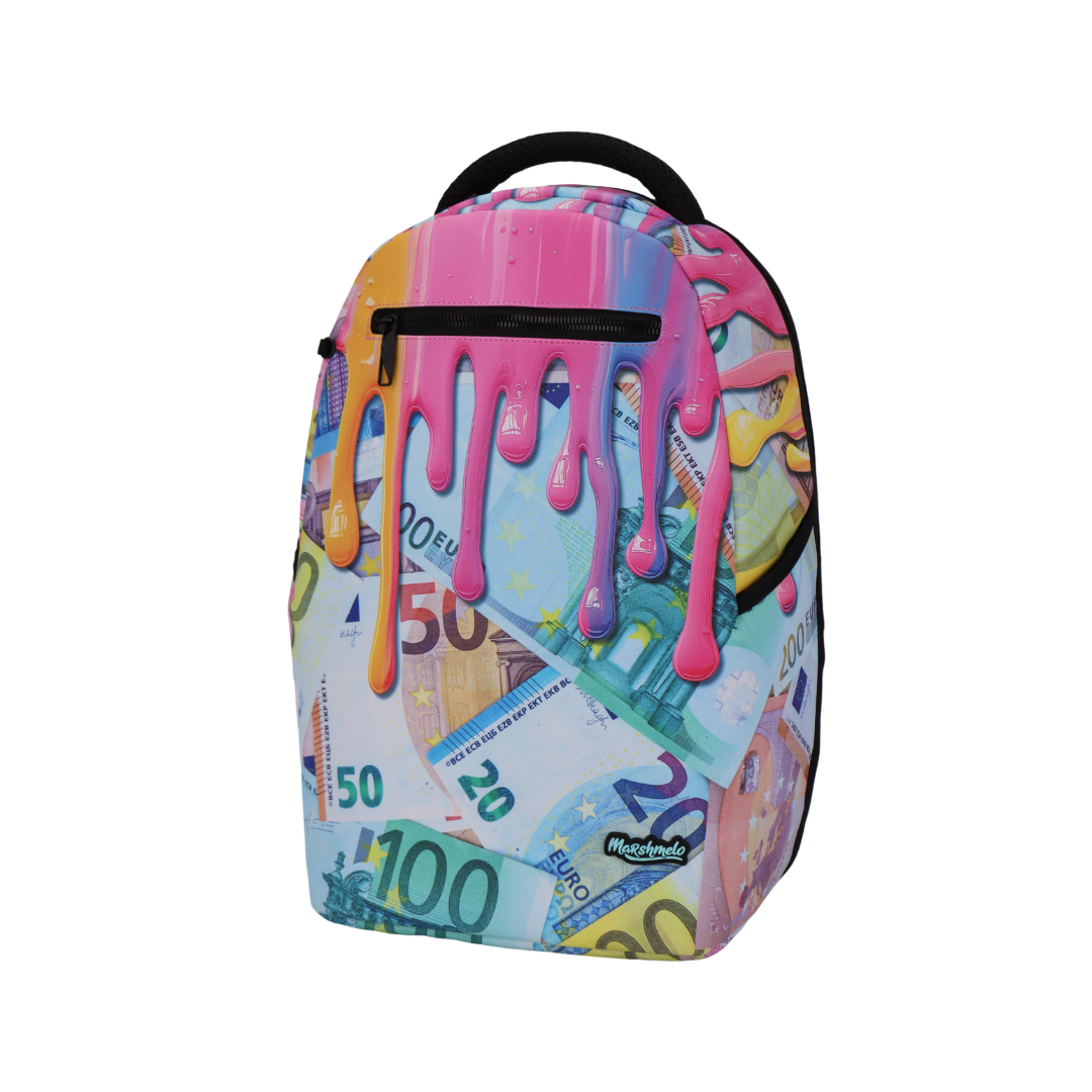 תיק גב בית ספר גרפיטי מודפס מסדרת hype Collection מבית המותג MARSHMELO דגם Euro Colored Liquid