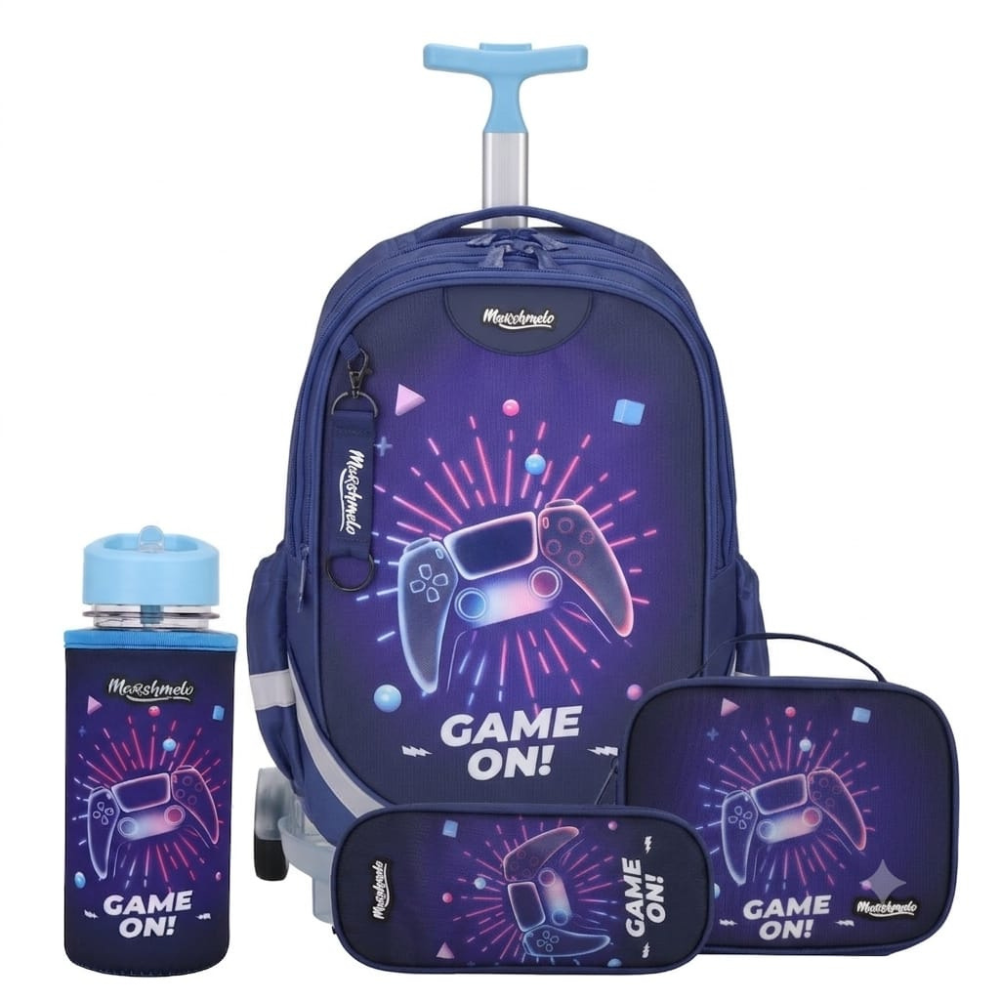 סט 9 ב 1 תיק בית ספר כולל עגלת טרולי דגם גיימבוי Dramland Deluxe מבית Marshmelo