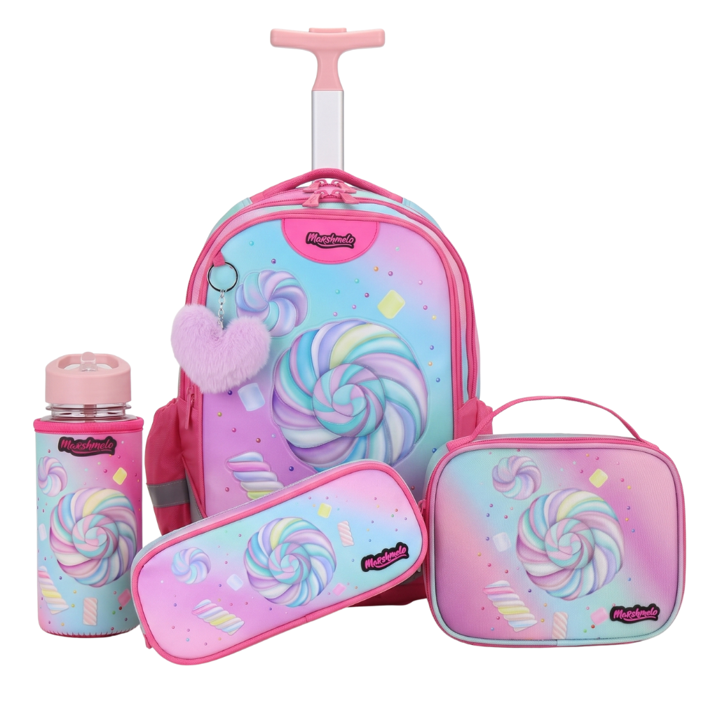 סט 9 ב 1 תיק בית ספר כולל עגלת טרולי דגם מרשמלו Dramland Deluxe מבית Marshmelo