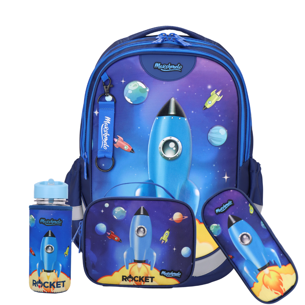 סט 9 ב 1 תיק בית ספר כולל עגלת טרולי דגם Rocket Dramland Deluxe מבית Marshmelo