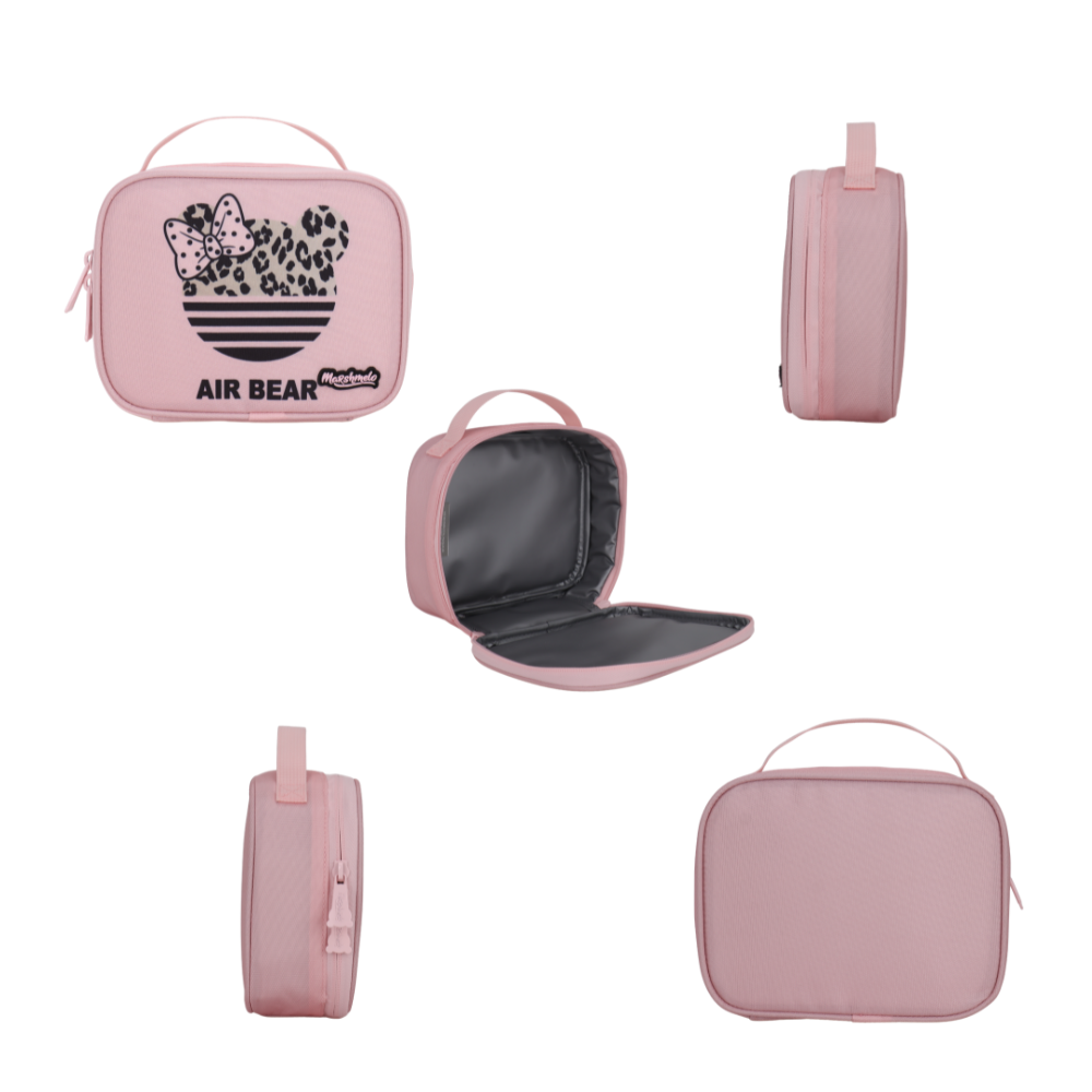 מארז תיק אורתופדי 9 ב 1 כולל עגלה דגם דובי ורוד מנומר Dramland Deluxe מבית Marshmelo