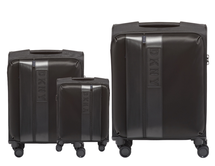 סט 3 מזוודות בד קלות ואופנתיות מבית Donna Karan DKNY דגם INSTINCT 408 שחור