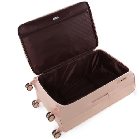 סט 3 מזוודות בד קלות ואופנתיות מבית Donna Karan DKNY דגם INSTINCT 408 ורוד מצב פתוח