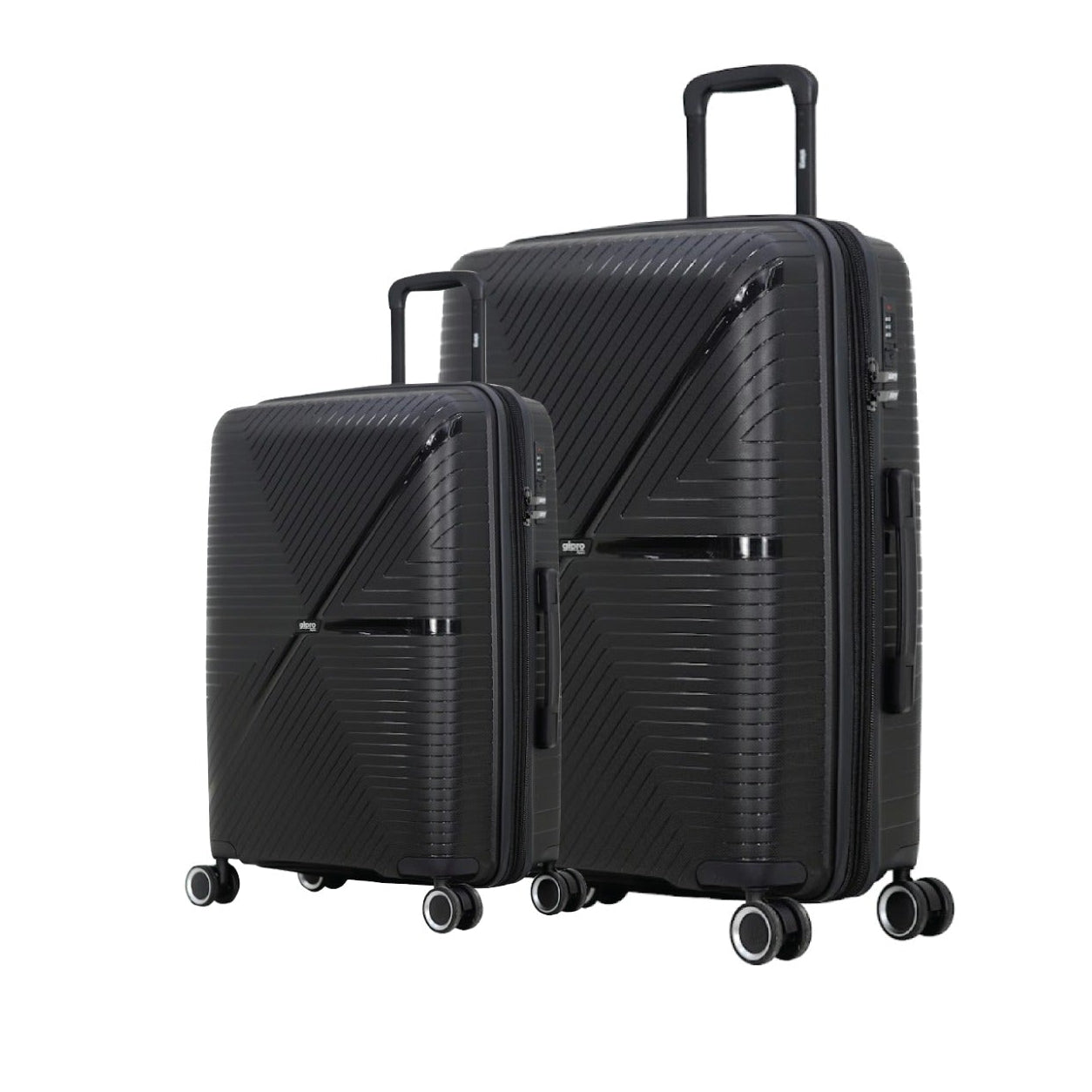 סט 2 מזוודות 20+28 מחומר בלתי שביר PP דגם LYNX מבית GIPRO BLCAK