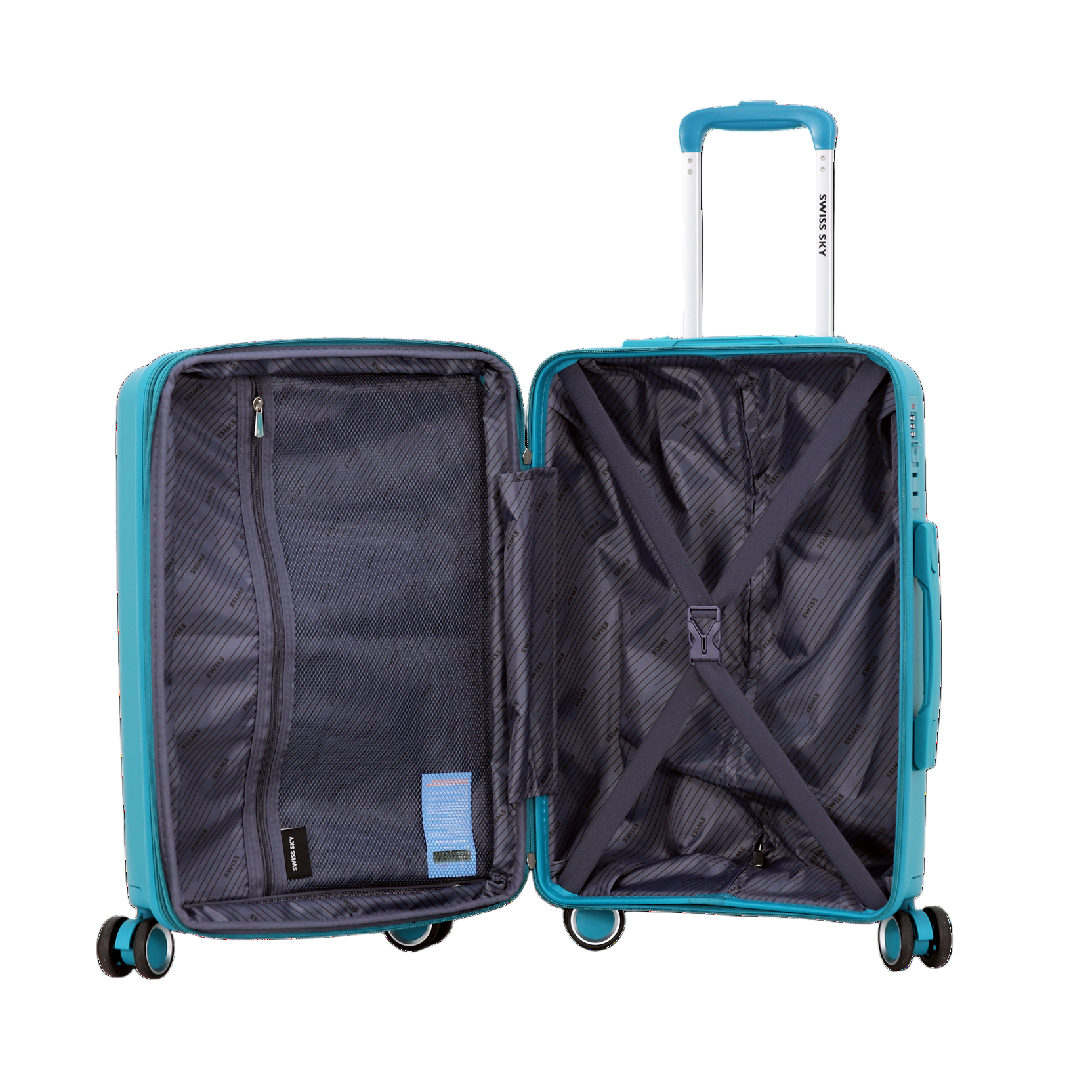 SWISS SKY סט 3 מזוודות קשיחות בלתי שבירות PP דגם Traveler כולל כרית טיסה מתנה מבית המותג היוקרתי