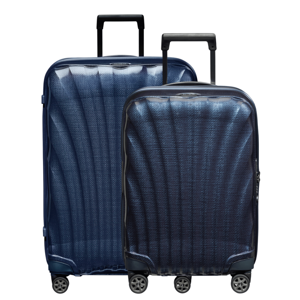 סט מזוודות קשיחות הקלות בעולם דגם C-LITE Spinner ״28 +״20 מבית המותג העולמי samsonite צבע כחול