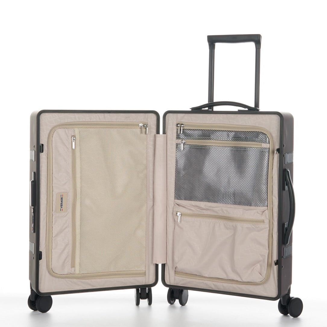 מזוודת טרולי עליה למטוס ״22 אופנתית ויוקרתית דגם CARBON FIBER מבית מותג היוקרה VERAGE