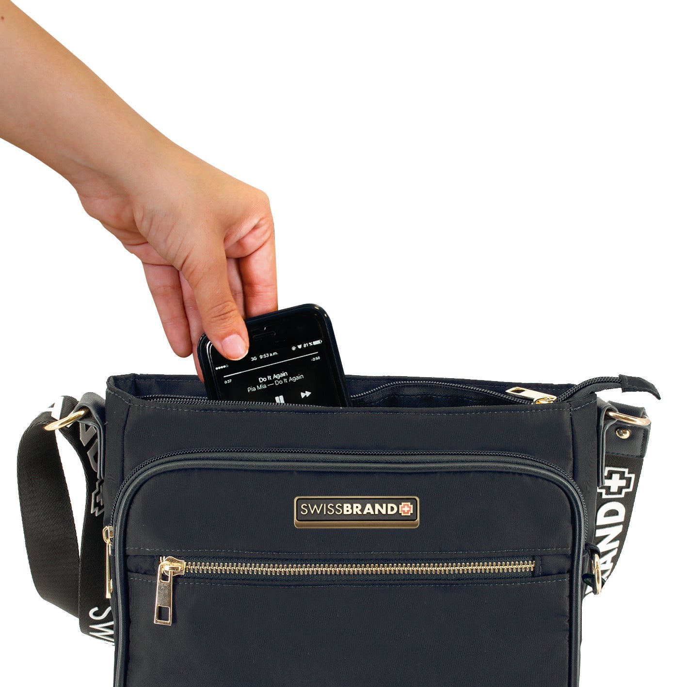 תיק צד CROSSBODY אלגנטי ושיקי מבית המותג השוויצרי SwissBrand דגם Granada
