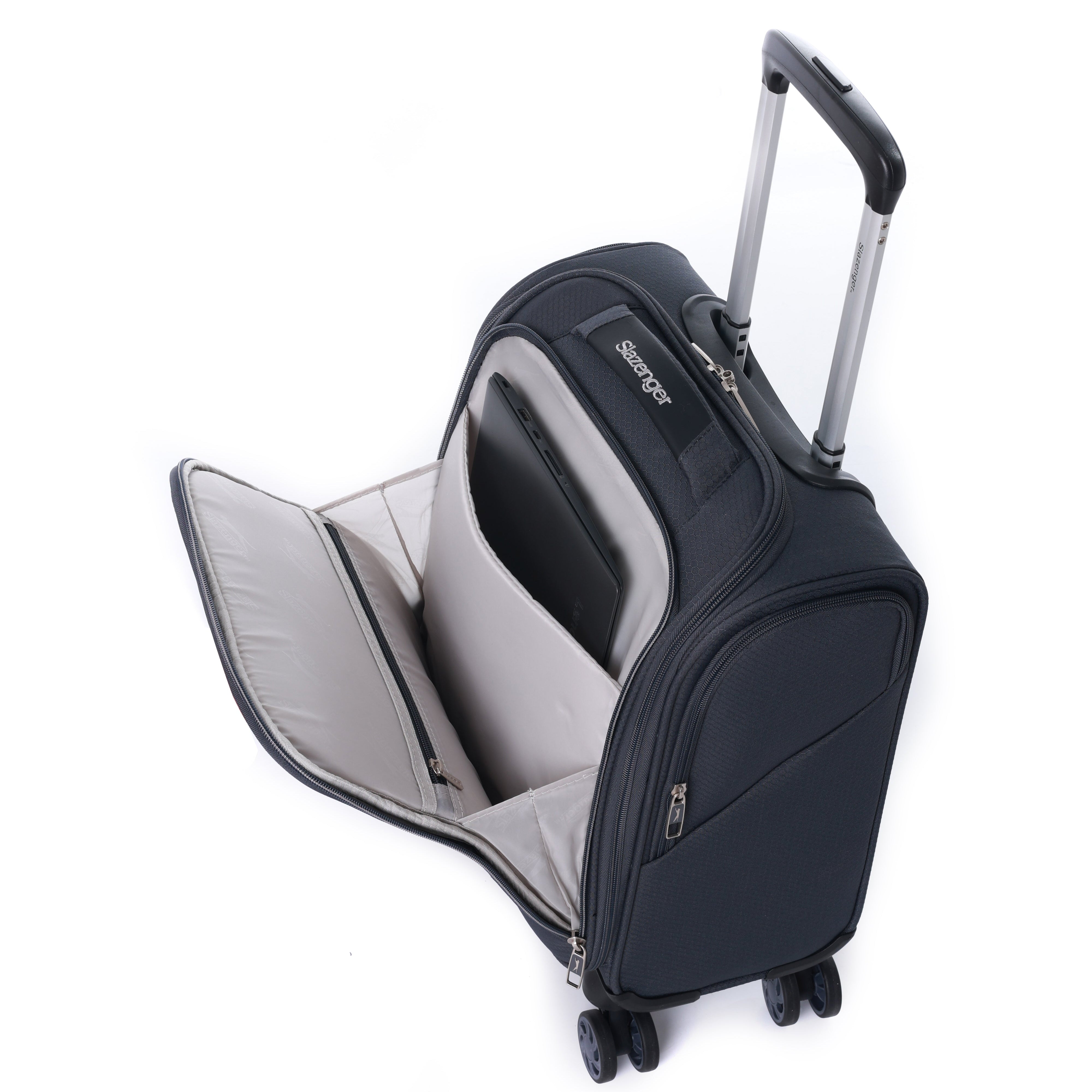 סט מזוודות בד גדולה "28, טרולי "14.5 ותיק עליה למטוס סופר לייט מבית  Slazenger דגם C-lite