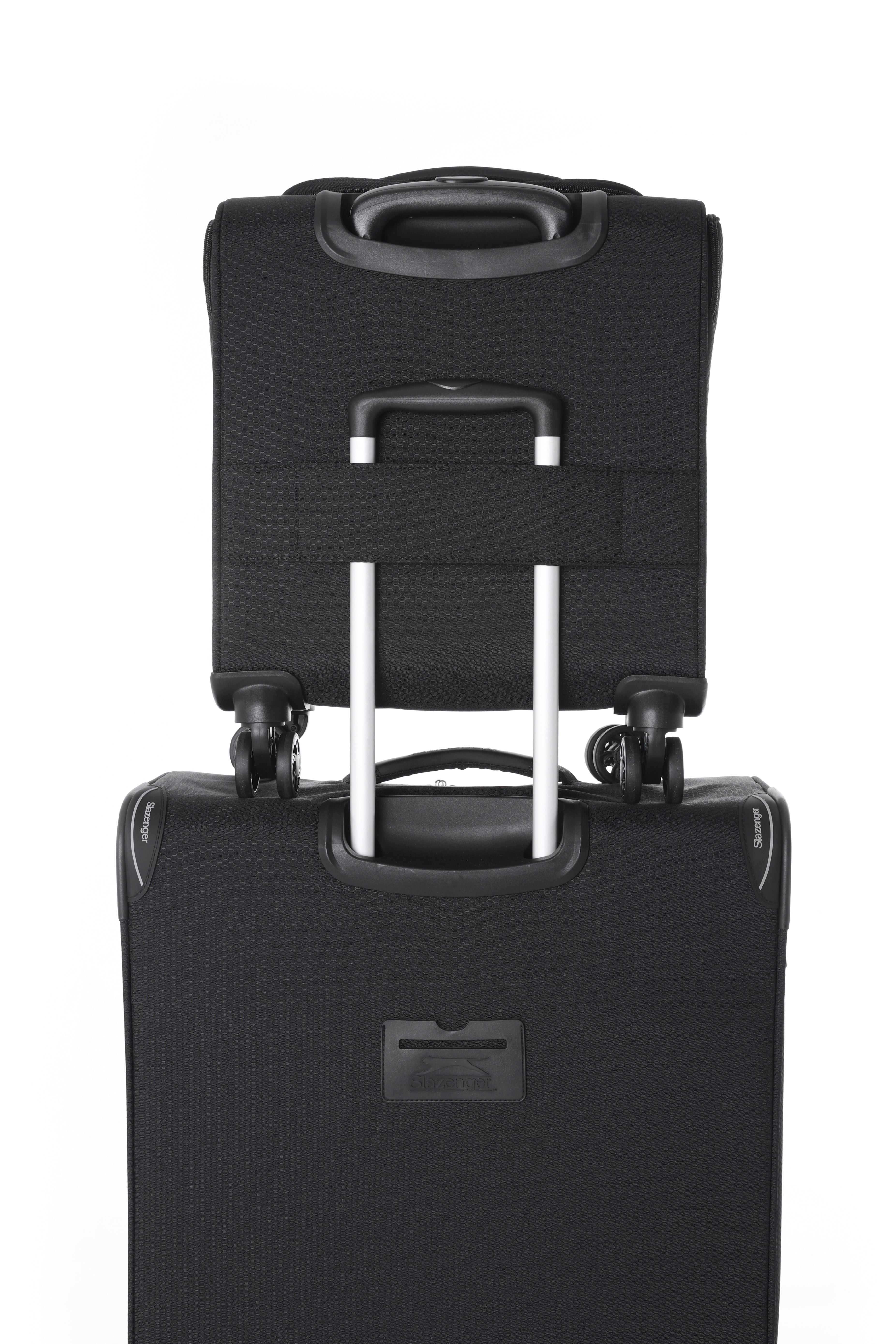 סט מזוודות בד גדולה "28, טרולי "14.5 ותיק עליה למטוס סופר לייט מבית  Slazenger דגם C-lite