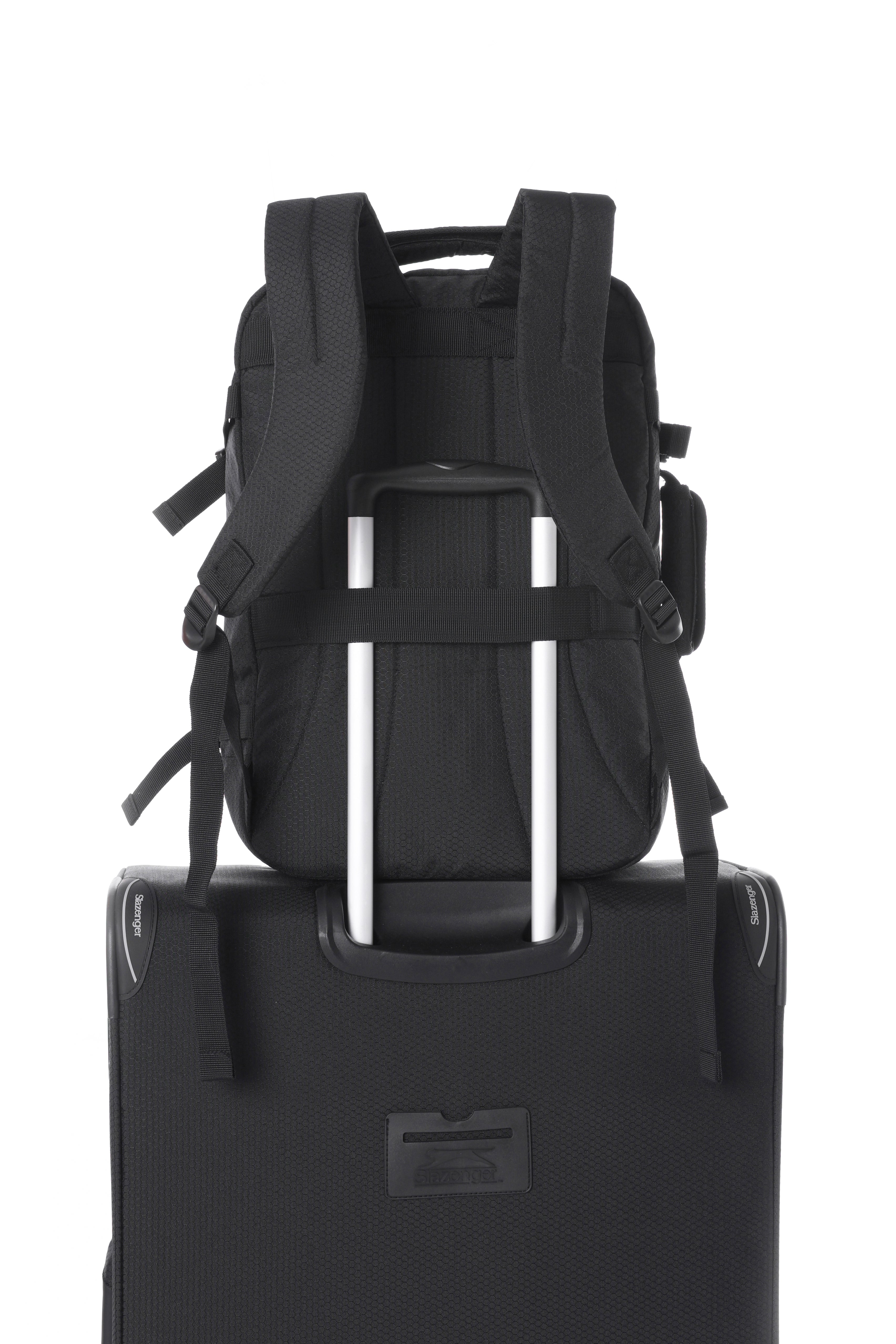 סט מזוודות בד גדולה "28, טרולי "14.5 ותיק עליה למטוס סופר לייט מבית  Slazenger דגם C-lite