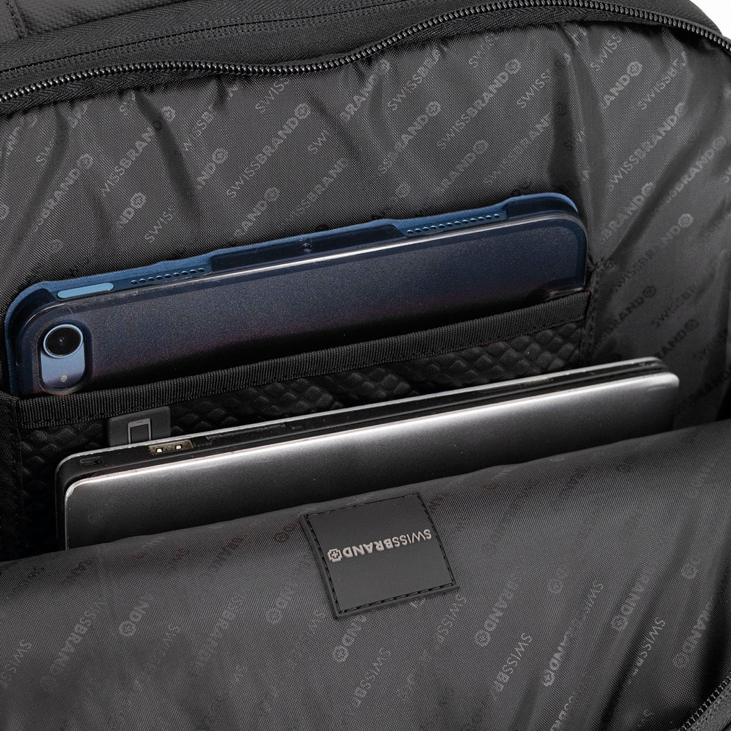 תיק גב וצד יוקרתי חכם עם תא ללפטופ עד ״17 מבית המותג השוויצרי Swissbrand דגם Millwall