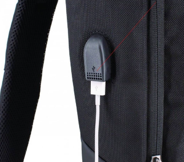 תיק גב עסקי פונקציונלי ללפטופ 15.6" הכולל שקע USB מבית SwissBrand דגם BRADFORD