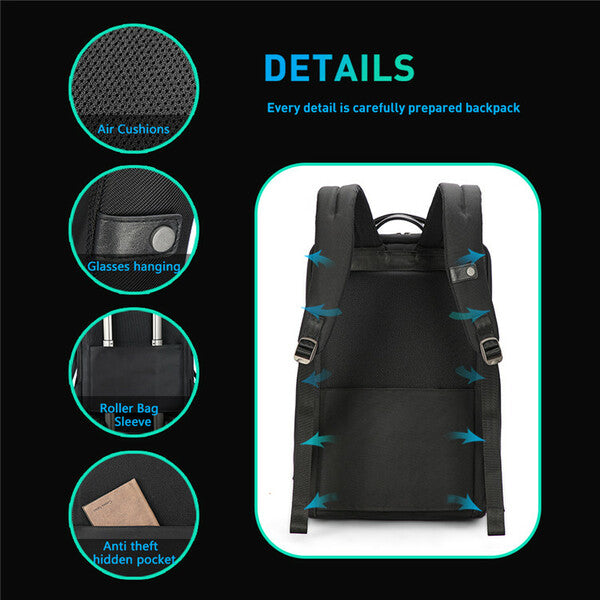 תיק גב עסקי יוקרתי מבית המותג AOKING בשילוב עור