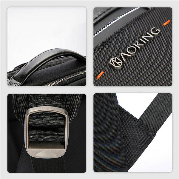 תיק גב עסקי יוקרתי מבית המותג AOKING בשילוב עור