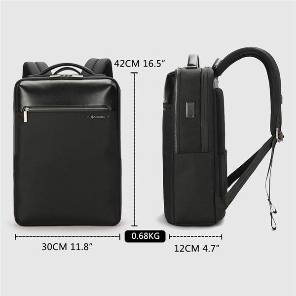 תיק גב עסקי יוקרתי מבית המותג AOKING בשילוב עור