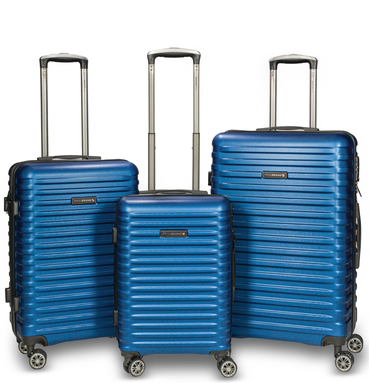 סט 3 מזוודות קשיחות מבית המותג SwissBrand דגם Dublin
