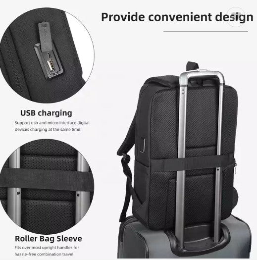 תיק גב עסקי קל משקל ללפטופ 15.6" מבית המותג AOKING עם טעינת USB