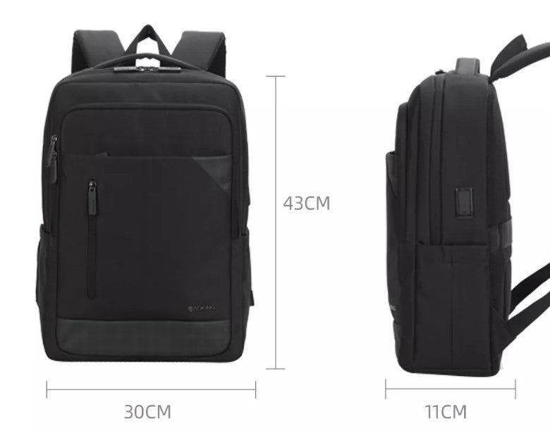 תיק גב עסקי קל משקל ללפטופ 15.6" מבית המותג AOKING עם טעינת USB