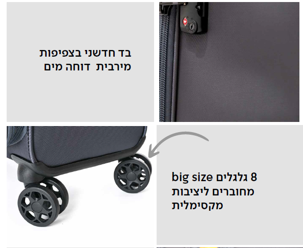 מזוודה בד קטנה עליה למטוס, 19" מסדרת הפרימיום של SLAZENGER דגם New York