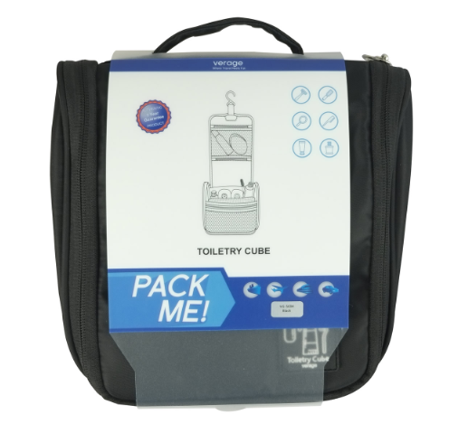תיק כלי רחצה מתקפל עם וו תליה מבית VERAGE דגם Toiletry Cube