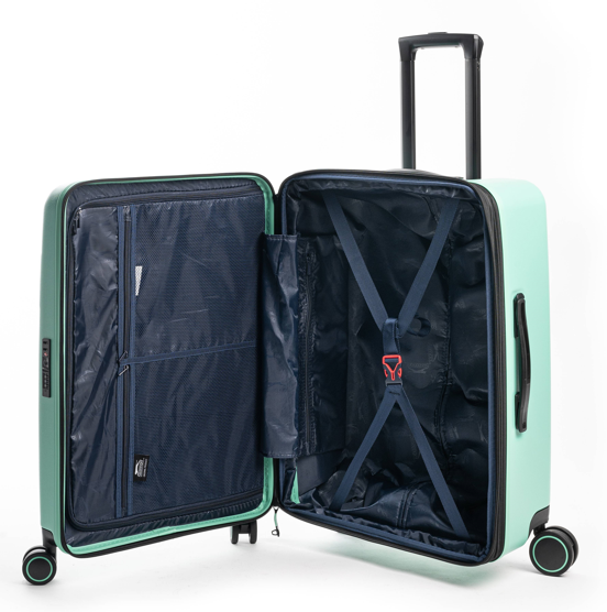 מזוודה בינונית קשיחה 24" פרימיום מבית היוקרה SLAZENGER פתוחה