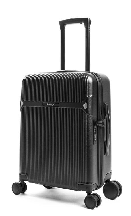 מזוודה קטנה טרולי 20" עליה למטוס קשיחה פרימיום מבית היוקרה SLAZENGER דגם MILANO המפואר צבע שחור