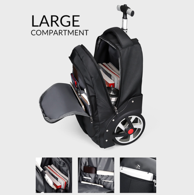 תיק טרולי על גלגלים גדולים ללפטופ 15.6" מבית AOKING דגם Heavy Duty