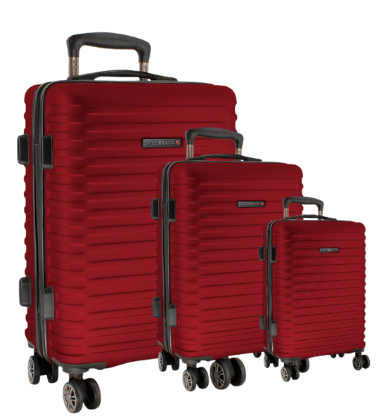 סט 3 מזוודות קשיחות מבית המותג SwissBrand דגם Dublin