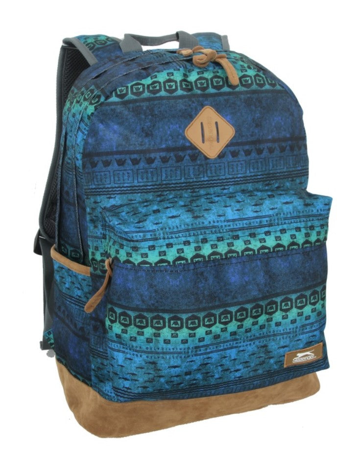 תיק גב מודפס שתי תאים לבית הספר במגוון צבעים SLAZENGER דגם School Backpack