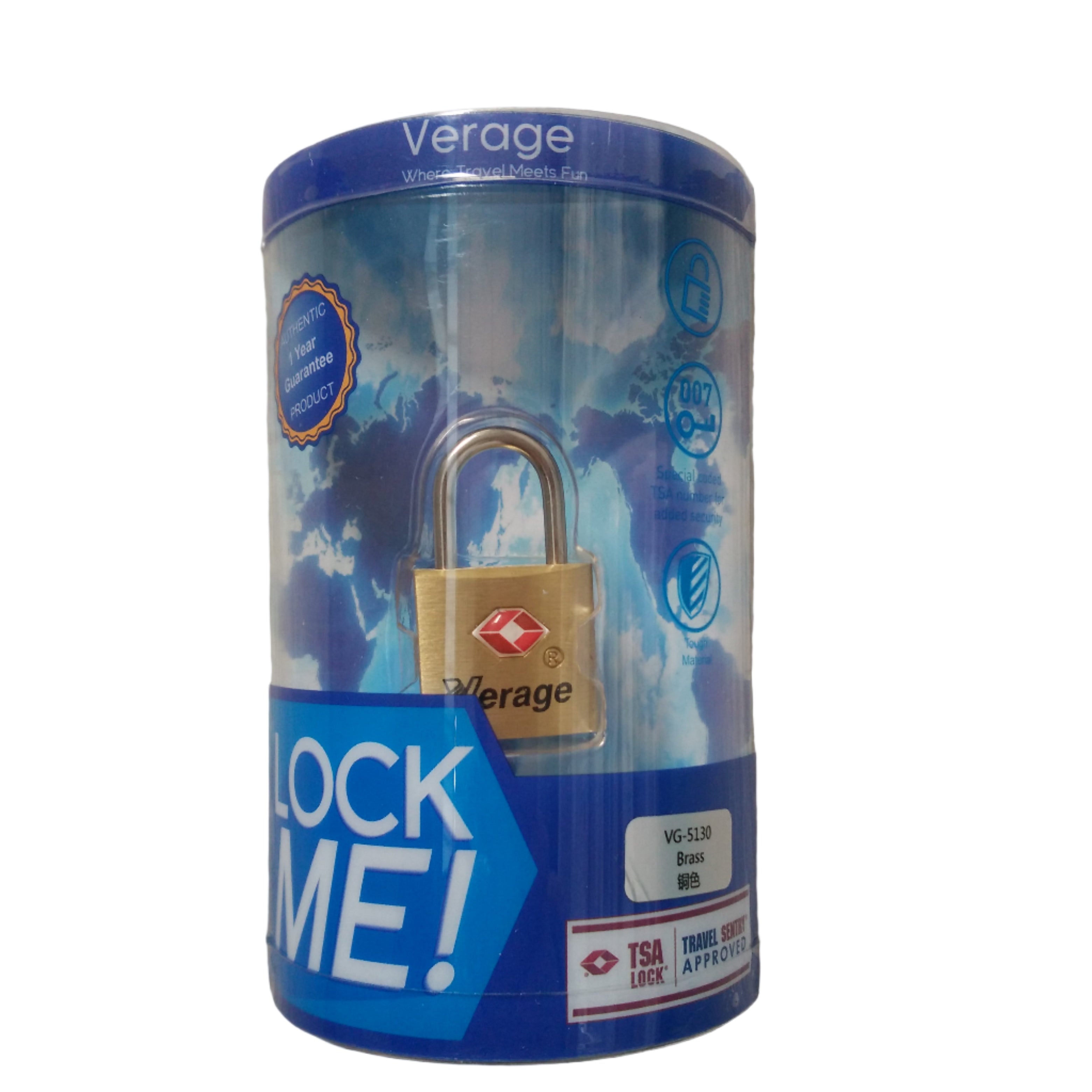 מנעול עם מפתח למזוודות ותיקים בתקן TSA007 מבית VERAGE דגם VG-5130
