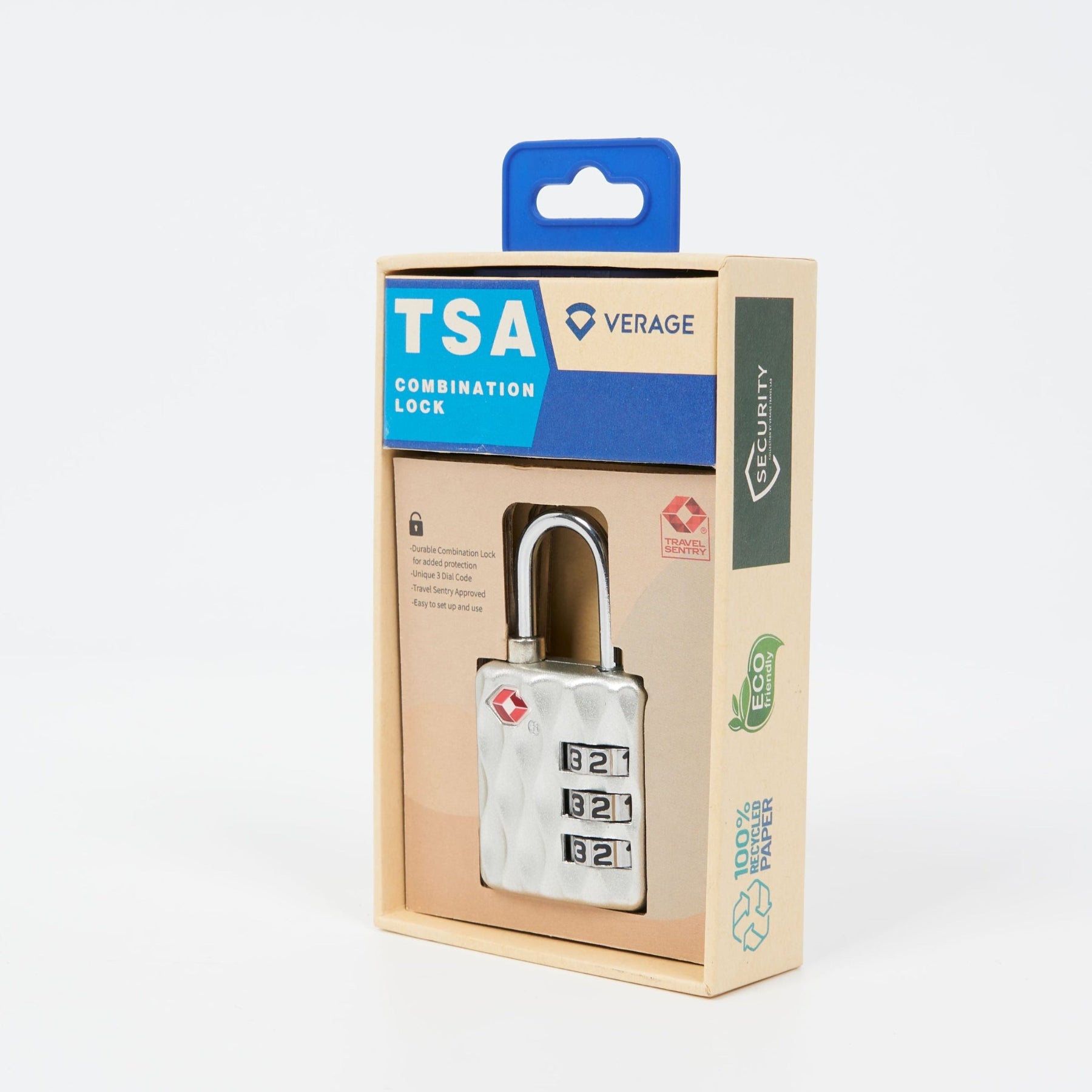 מנעול קומבינציה למזוודות ותיקים 3 מספרים בתקן TSA מבית VERAGE VG5139