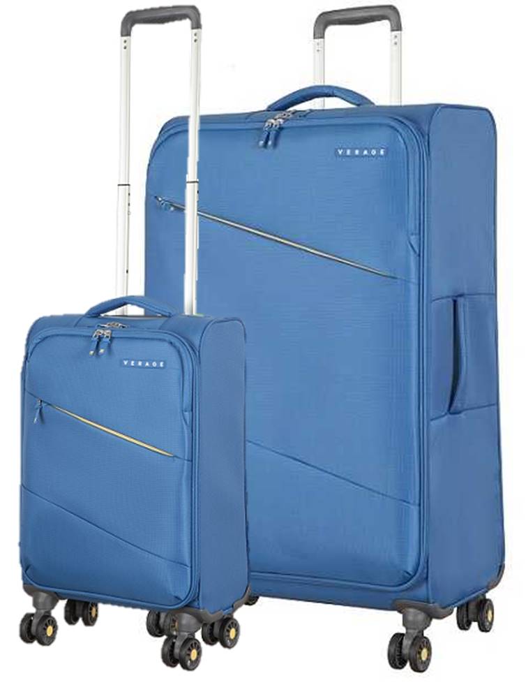 זוג מזוודות בד (גדולה+טרולי עליה למטוס) קלות במיוחד דגם BRISTOL מבית היוקרה Verage אנגליה