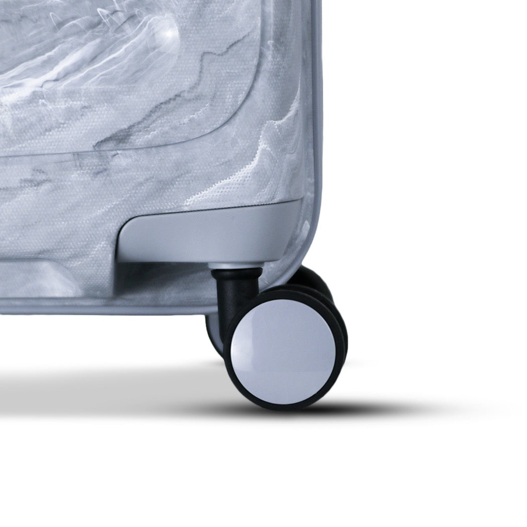 סט מזוודות קשיחות בעיצוב מיוחד דגם Marble מבית המותג השוויצרי SwissBrand