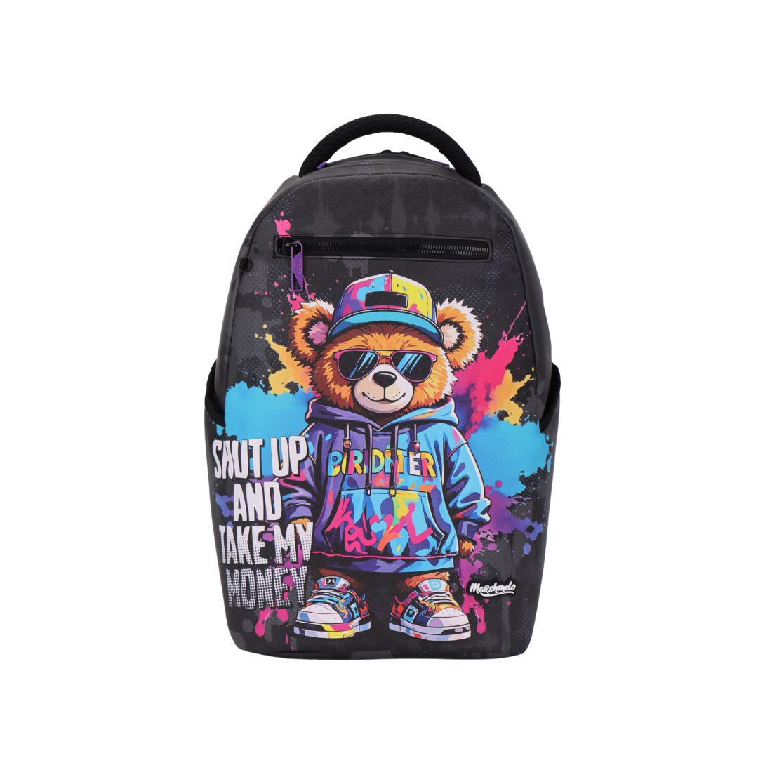 תיק גב בית ספר גרפיטי מודפס מסדרת hype Collection מבית המותג MARSHMELO דגם Colorful Graffiti Bear