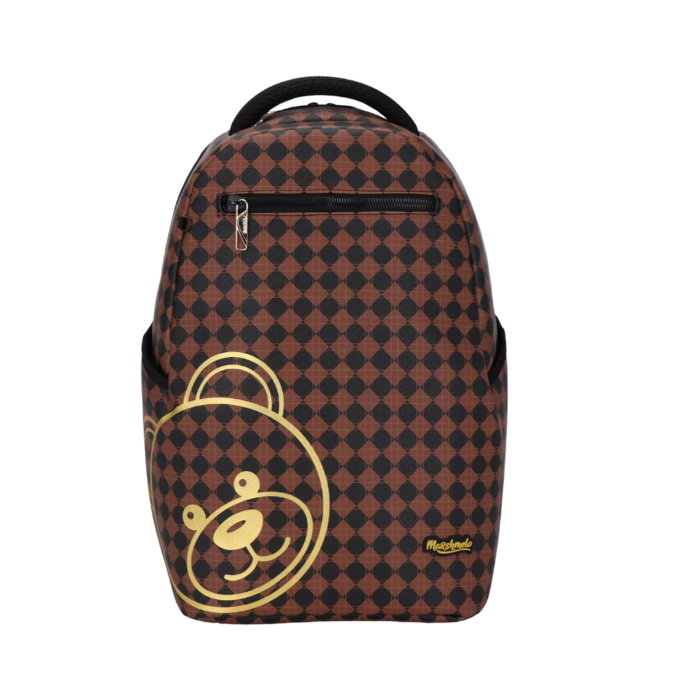 תיק גב בית ספר גרפיטי מודפס מסדרת hype Collection מבית המותג MARSHMELO דגם Diamond Brown Bear