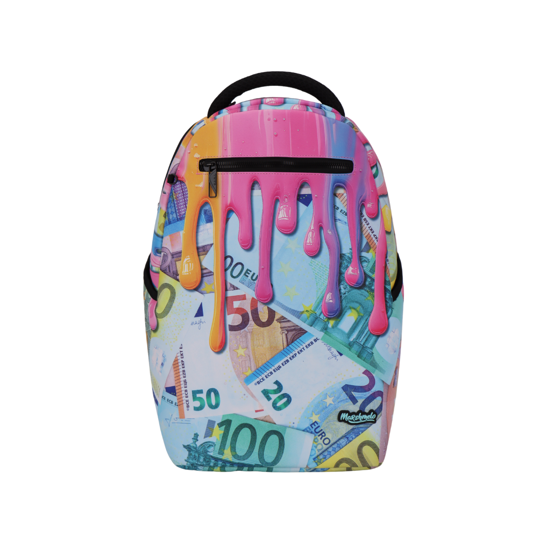 תיק גב בית ספר גרפיטי מודפס מסדרת hype Collection מבית המותג MARSHMELO דגם Euro Colored Liquid